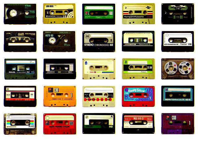 Cassette tapes colorful analog conceptual free wallpaper - medium preview image