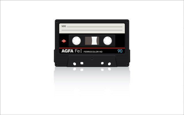 Black cassette red stripe white free wallpaper - medium preview image