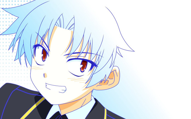 Blue haired man black jacket free wallpaper - medium preview image