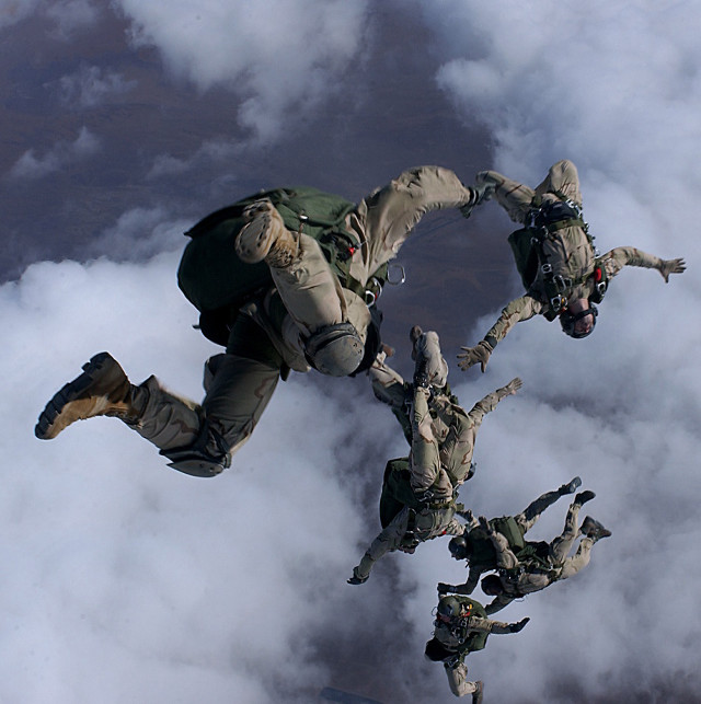 Parachute group people sky clouds free wallpaper - medium preview image