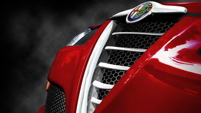 Red car grill black background free wallpaper - medium preview image