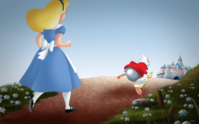 Girl running castle red hat free wallpaper - medium preview image