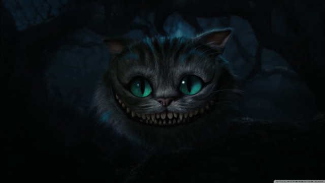 Cat glowing eyes creepy smile free wallpaper - medium preview image