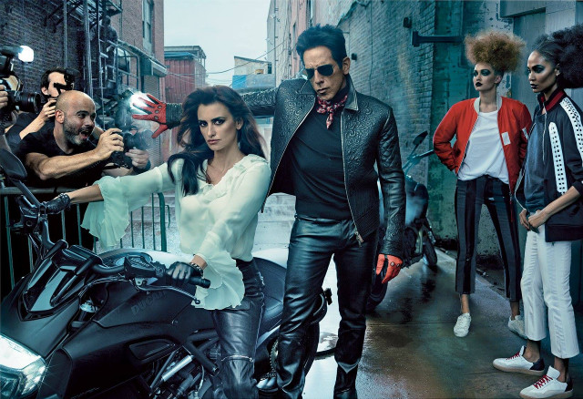 Man woman motorcycle city street free wallpaper - medium preview image