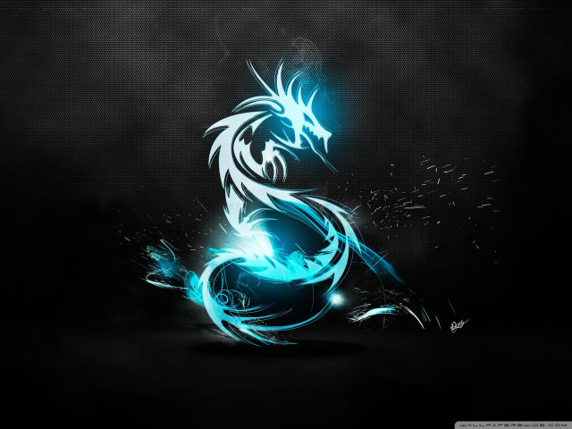 Blue black dragon black background #8 free wallpaper - medium preview image