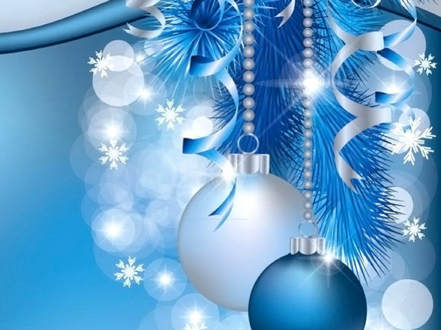 Blue christmas card ornaments snowflakes #2 free wallpaper - medium preview image