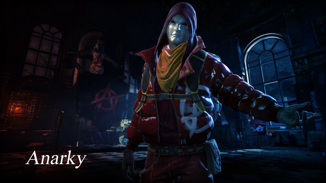 Red character dark room hoodie free wallpaper - medium preview image