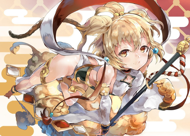 Anime character sword dress bow free wallpaper - medium preview image