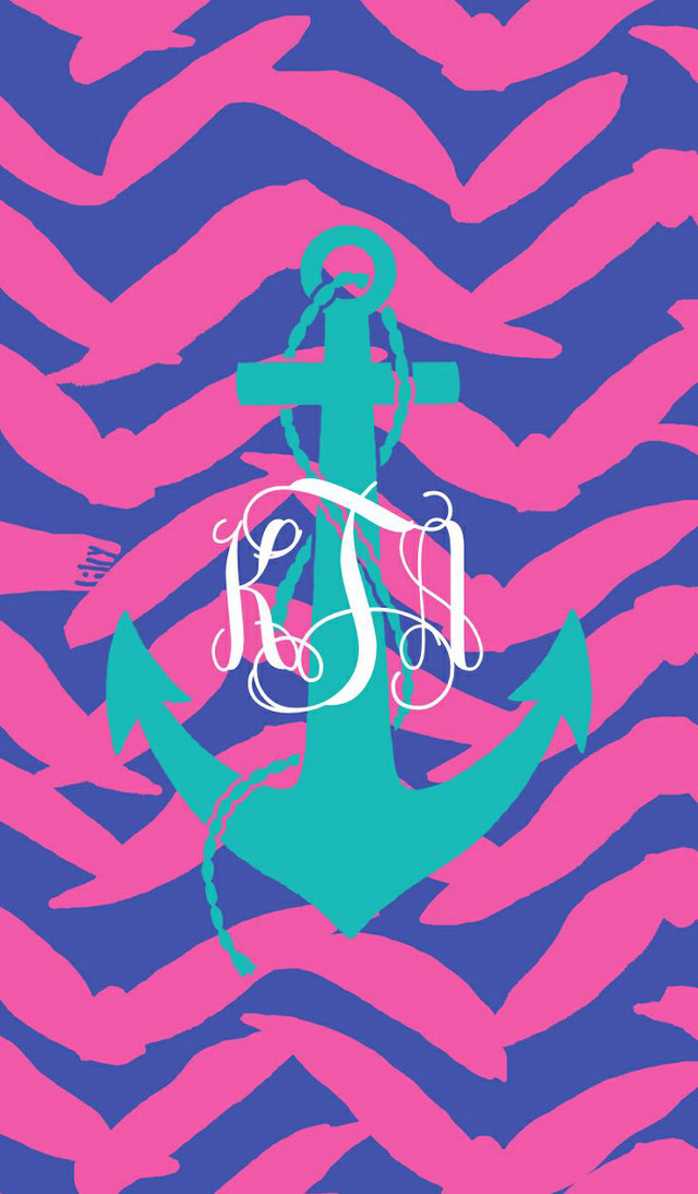 Pink blue background anchor monogram free wallpaper - medium preview image