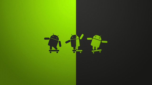 Green black wall skateboarder robot free wallpaper - medium preview image