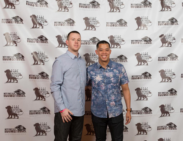 Two men animal rescuers wall free wallpaper - medium preview image