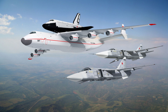 Fighter jets formation space shuttle #2 free wallpaper - medium preview image