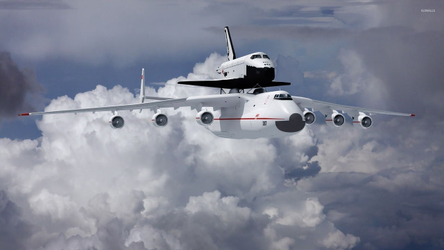 Space shuttle flying clouds space free wallpaper - medium preview image