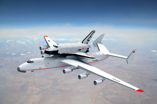 Large airplane flying sky cargo free wallpaper - medium preview image