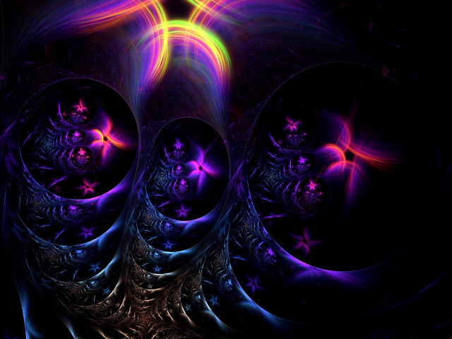 Fractal design blue background yellow free wallpaper - medium preview image