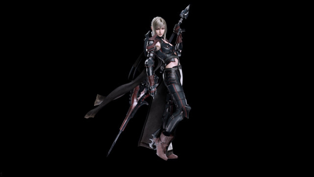 Woman black outfit holding sword #3 free wallpaper - medium preview image