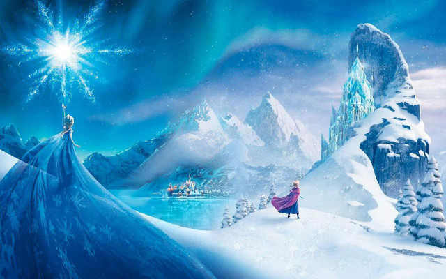 Frozen princess snowy mountain star free wallpaper - medium preview image