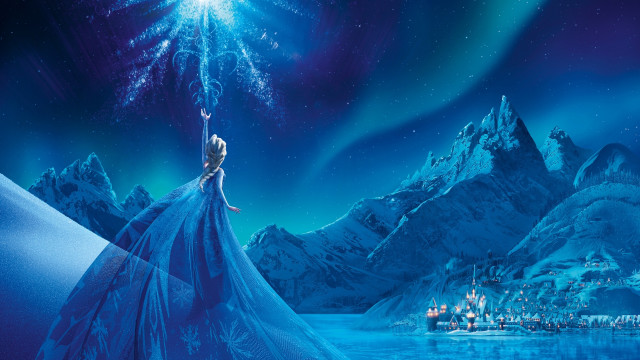 Frozen princess mountain sky star free wallpaper - medium preview image