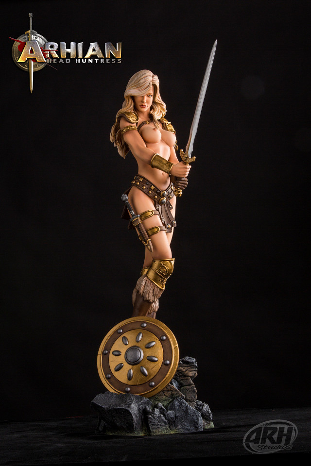 Statue woman sword armor rock free wallpaper - medium preview image