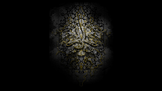 Black gold floral face background free wallpaper - medium preview image