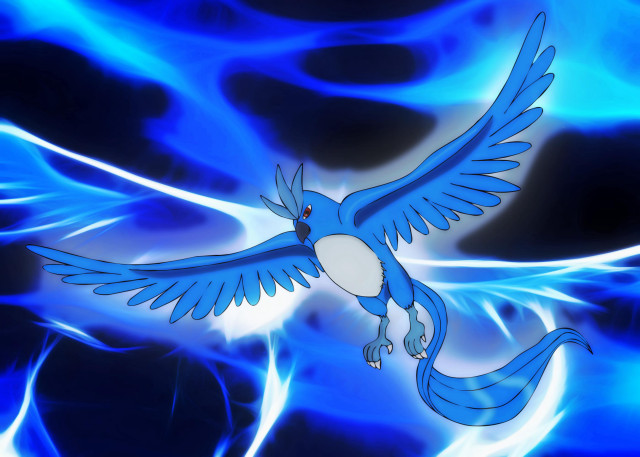 Blue bird flaming wings holography free wallpaper - medium preview image
