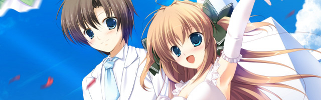 Anime characters pose blue sky #2 free wallpaper - medium preview image