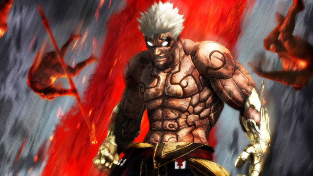 Man sword demon face chest free wallpaper - medium preview image
