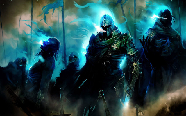 Dark forest armor fire glow free wallpaper - medium preview image