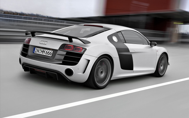 White car red building red free wallpaper - medium preview image