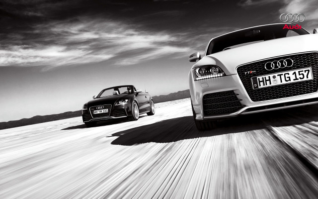 Two cars driving road sky free wallpaper for desktop - medium preview image