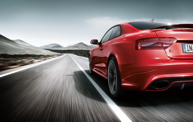 Red car driving road mountains #3 free wallpaper - medium preview image