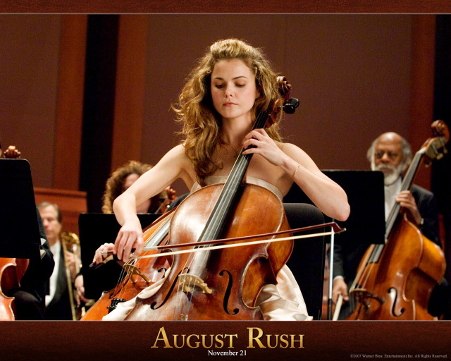 Woman white dress cello orchestra free wallpaper - medium preview image
