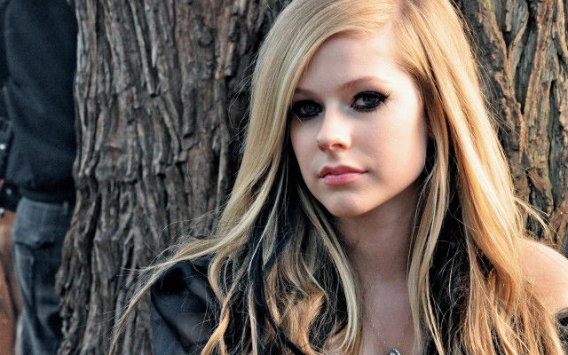 Blonde woman tree man forest free wallpaper - medium preview image
