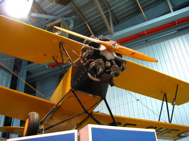 Yellow airplane wing hanger sky free wallpaper - medium preview image