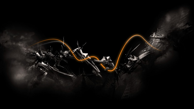 Motorcycle black white orange lights free wallpaper - medium preview image