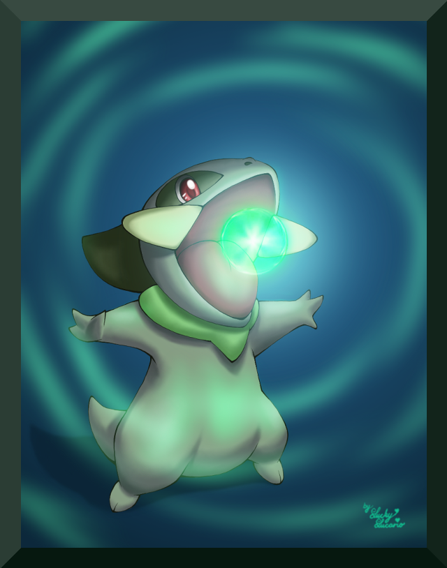 Cartoon character glowing green eye free wallpaper - medium preview image
