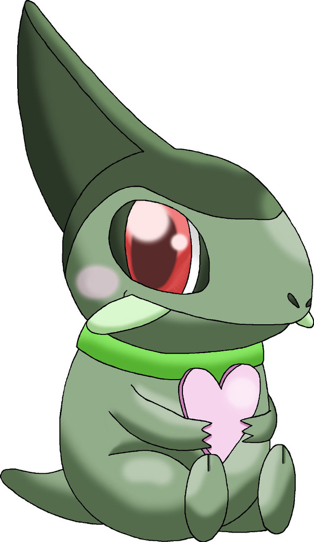 Green cartoon character heart scarf free wallpaper - medium preview image