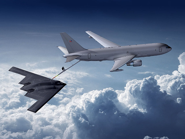 Large jetliner refueling jet cloudy free wallpaper - medium preview image