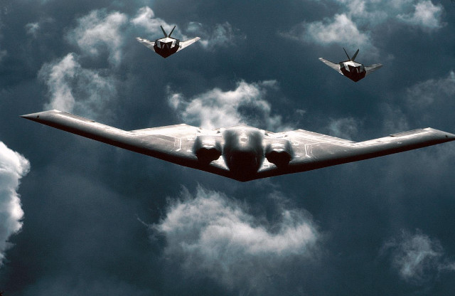 Military planes flying sky clouds #3 free wallpaper - medium preview image