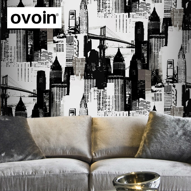 Couch city skyline wall silver free wallpaper - medium preview image