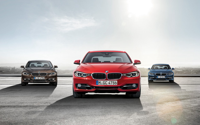 Three colored cars parking lot #3 free wallpaper - medium preview image