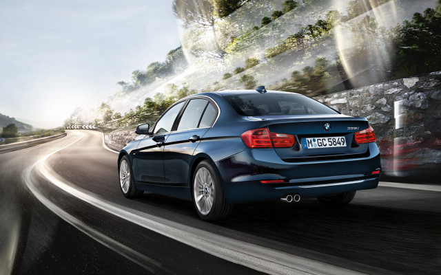 Blue bmw car winding road free wallpaper - medium preview image