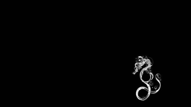 Seahorse black white swirl background free wallpaper - medium preview image