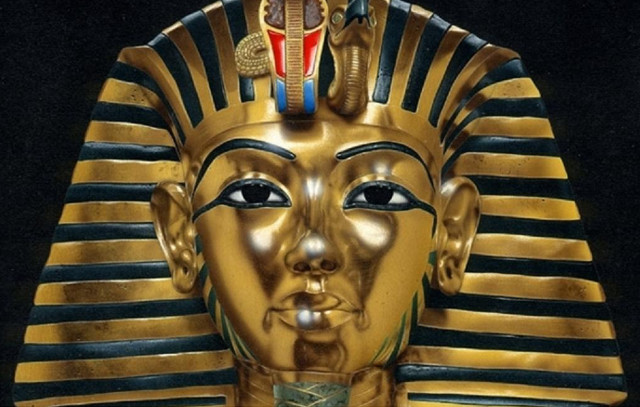 Gold mask red blue ribbon free wallpaper - medium preview image
