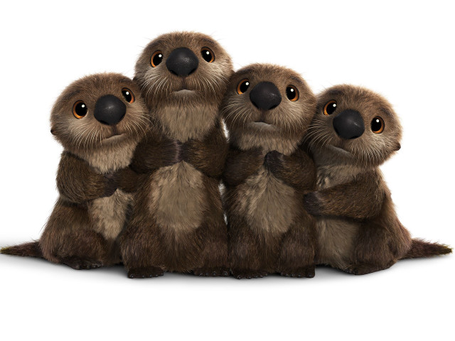 Stuffed animals group white surface free wallpaper - medium preview image
