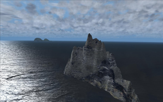 Rock formation ocean cloudy sky free wallpaper - medium preview image