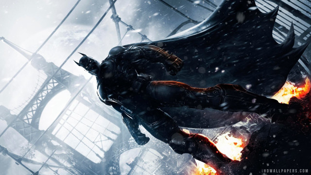 Batman suit flames chest hands free wallpaper - medium preview image