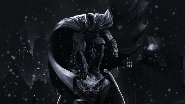 Batman statue snow bat city free wallpaper - medium preview image