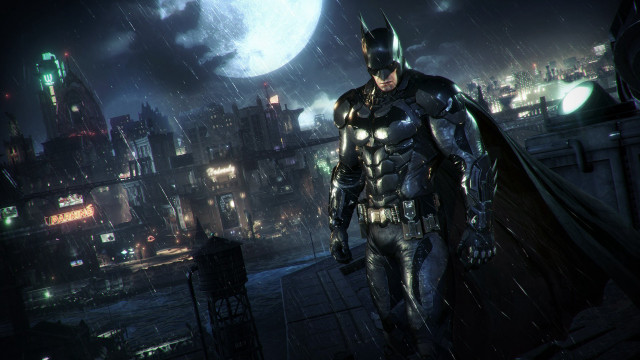 Batman rain city night fullmoon free wallpaper - medium preview image
