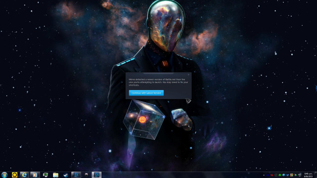 Computer screen man in space free wallpaper - medium preview image